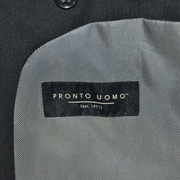 Pronto Uomo 46R Sport Coat Blazer Suit Jacket Blac - Picture 7 of 8
